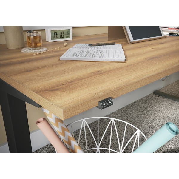 Birou cu blat cu aspect de lemn de stejar cu înălțime ajustabilă electric 80x180 cm Lissabon – Germania-image-3