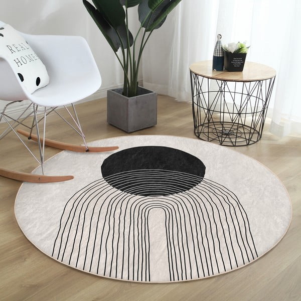 Covor crem lavabil rotund ø 100 cm Comfort – Mila Home-image-3