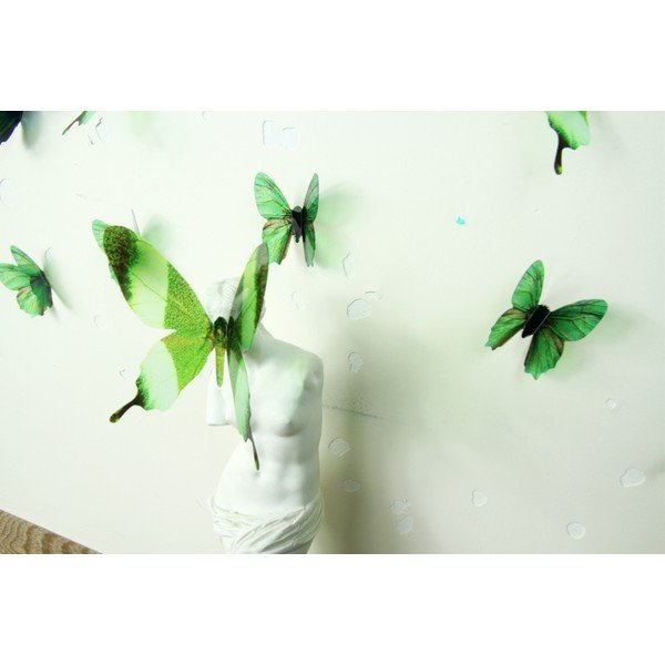 Set 18 autocolante 3D Ambiance Butterflies, verde-image-2