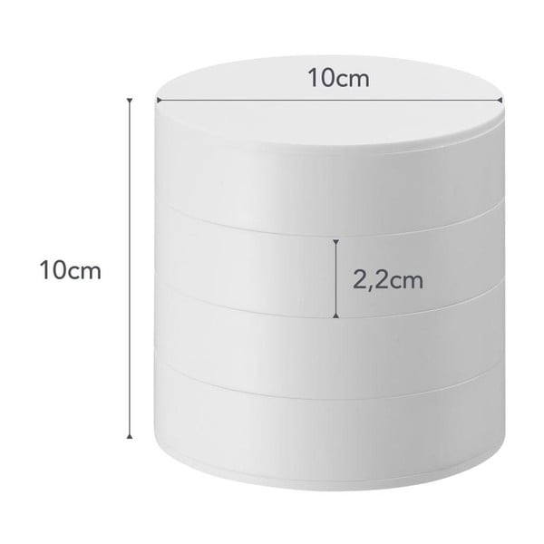 Cutie pentru depozitarea bijuteriilor YAMAZAKI Tower, alb-image-4