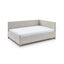 Pat pentru copii  bej pe colț tapițat cu spațiu de depozitare cu somieră 120x200 cm Cool – Meise Möbel