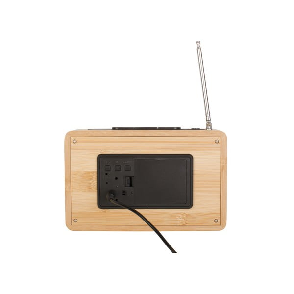 Ceas deșteptător din bambus cu radio Karlsson Retro-image-3