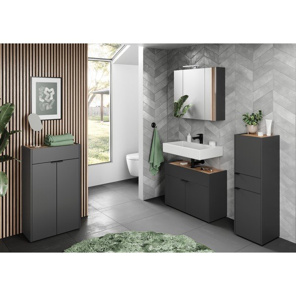 Dulap de baie gri antracit înalt 34x111 cm Forano – Germania-image-3