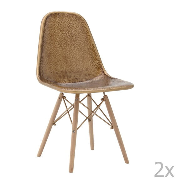 Set 2 scaune din lemn de mesteacăn InArt Benedita