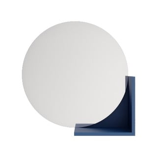 Oglindă de perete cu raft albastru închis Skandica Lucija, ø 60 cm