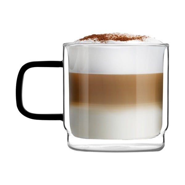 Set de 2 căni de perete dublu Vialli Design Carbon, 320 ml-image-3