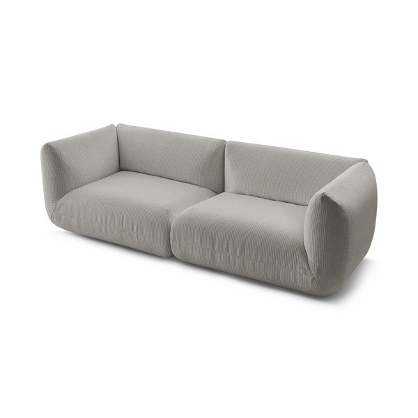 Canapea bej cu tapițerie din catifea reiată  260 cm Lecomte – Bobochic Paris-image-3