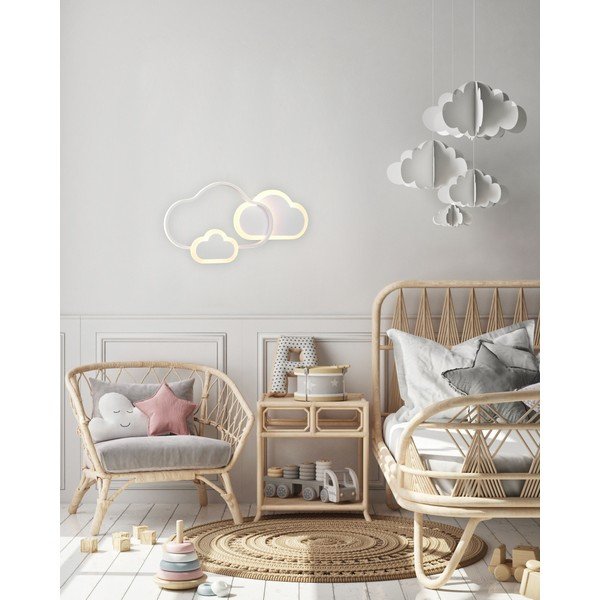 Corp de iluminat pentru copii alb 52x25 cm Cloudy – Reality-image-1