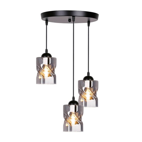 Lustră neagră cu abajur din sticlă Felis – Candellux Lighting-image-2