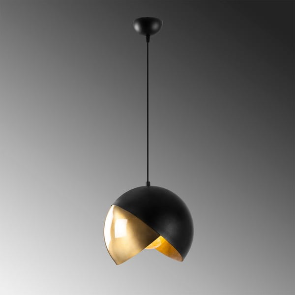 Lustră neagră/în culoarea bronz cu abajur din metal ø 30 cm Pacman – Opviq lights-image-4