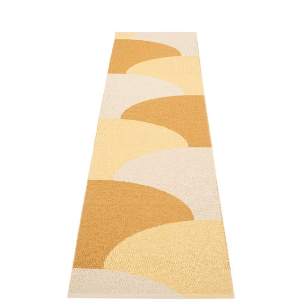 Covor tip traversă pentru interior și exterior galben ocru 70x270 cm Hill Ochre Pale Yellow – Pappelina