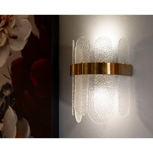 Aplică de perete aurie din sticlă Gris – Mauro Ferretti-image-1