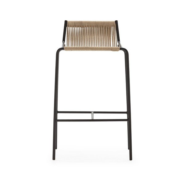 Scaun de bar bej din metal (înălțime șezut 65 cm) Emily – Marckeric-image-4