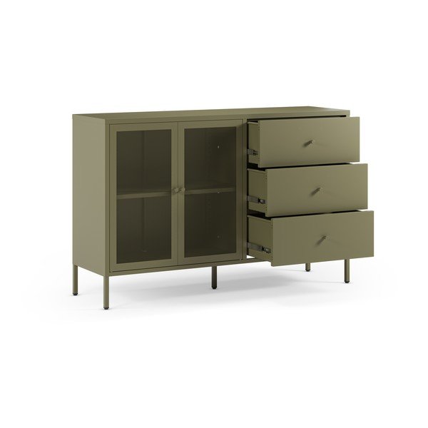 Comodă verde din metal 140x90x40 cm Fayna – Marckeric-image-2