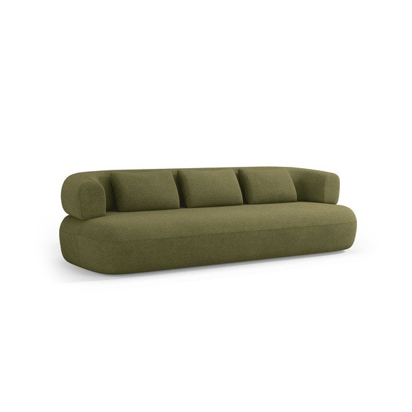 Canapea verde cu tapițerie din țesătură bouclé 200 cm Jenny – Micadoni 