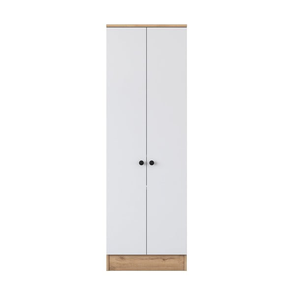 Șifonier alb/cu aspect de lemn de nuc 60x183 cm Theresa – Kalune Design