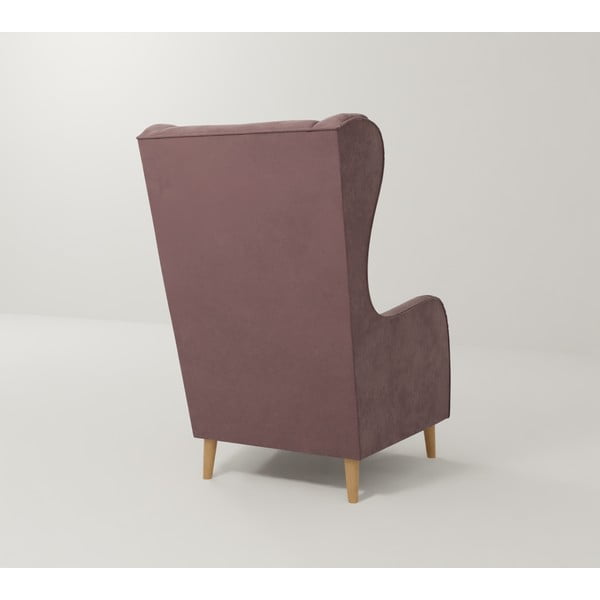 Fotoliu wing roz cu tapițerie din catifea Carole – Ropez-image-2