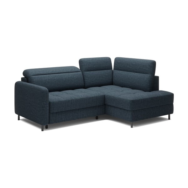 Colțar albastru extensibil/cu spațiu de depozitare cu tapițerie din catifea (cu colț pe partea dreaptă/în formă de ”L”) Barea – ELTAP-image-2