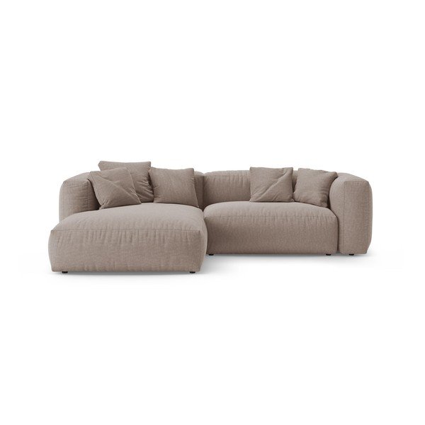 Colțar modular roz deschis extensibil (cu colț pe partea stângă/cu șezlong) – Micadoni 