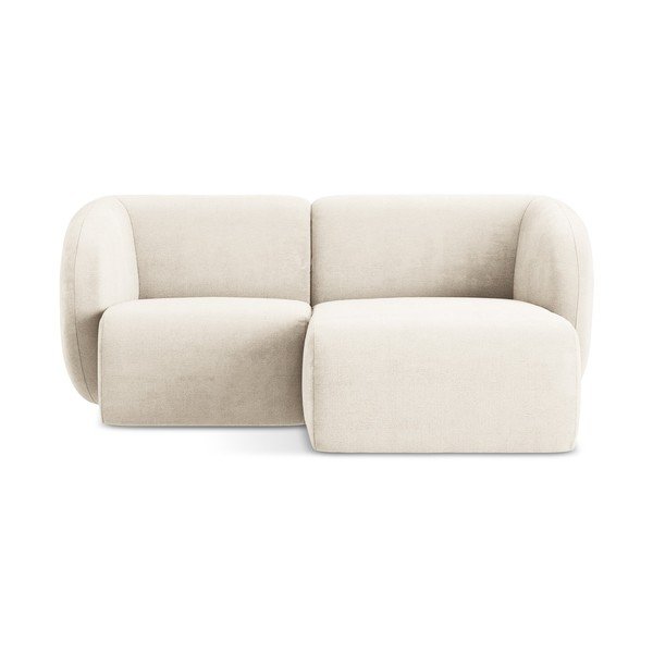 Colțar bej cu tapițerie din chenille (cu colț pe partea dreaptă/cu șezlong) Lani – Makamii