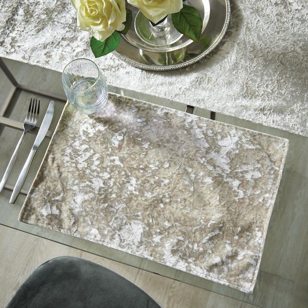 Suport pentru farfurii 2 buc. din material textil 46x30 cm Crushed Velvet – Catherine Lansfield-image-1