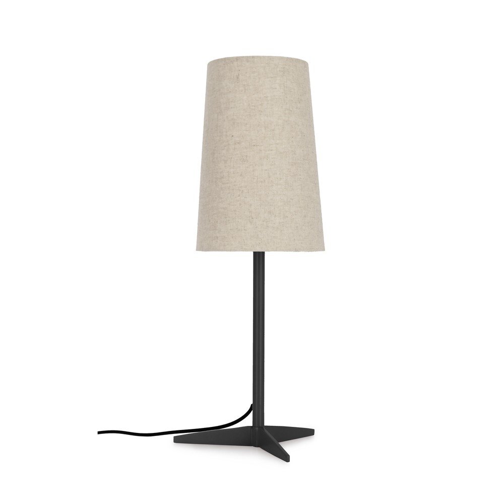 Veioză neagră/bej din metal cu abajur textil (înălțime 60 cm) Assam – Bizzotto