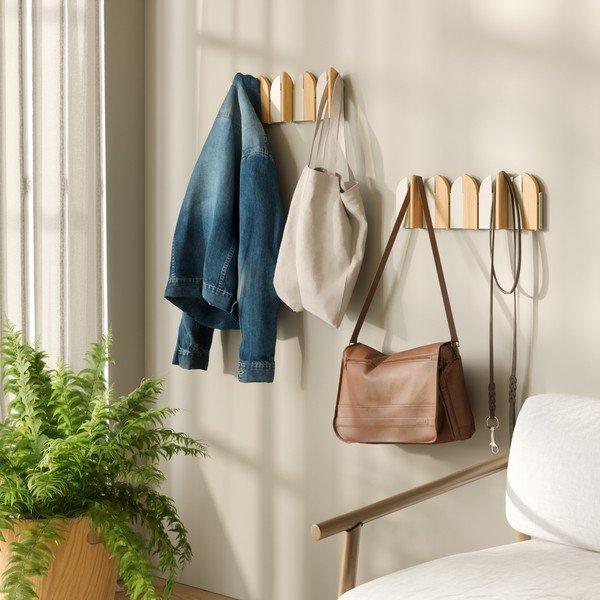 Cuier de perete bej/în culoare naturală din oțel 43 cm Saloon – Umbra-image-3