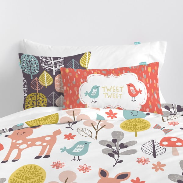 Lenjerie de pat din bumbac pentru copii Moshi Moshi Woodland, 140 x 200 cm-image-1