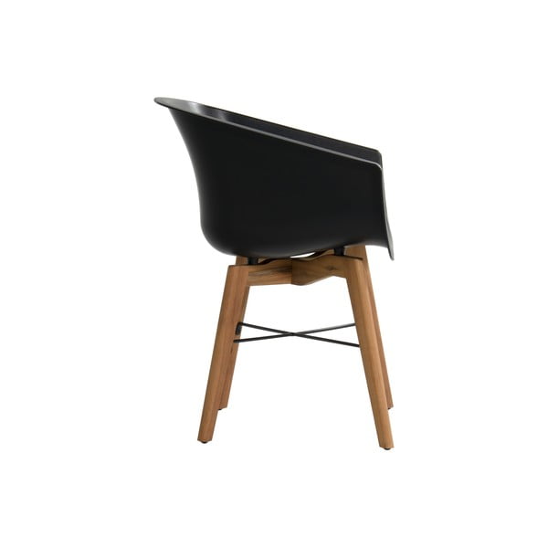 Scaune de grădină negre 2 buc. din plastic Amalia – Hartman-image-3