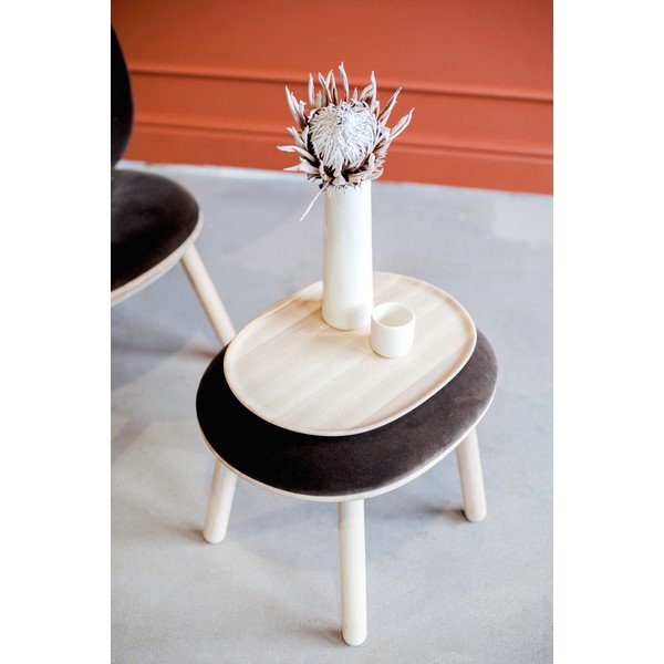 Taburet cu tapițerie din lână de oaie EMKO Naïve, bej-image-1