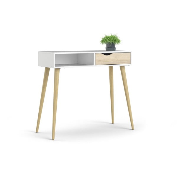 Măsuță consolă Tvilum Oslo, natural-alb-image-3