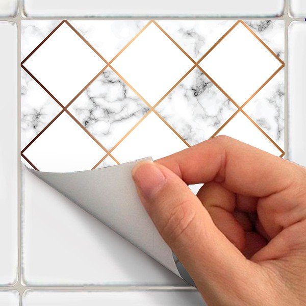 Set 24 autocolante pentru perete Ambiance Marble and Goldy, 10 x 10 cm-image-3