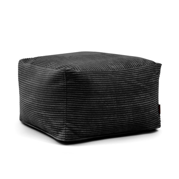 Fotoliu bean bag negru cu tapițerie din catifea reiată Softbox MooG – SLOWDOWN