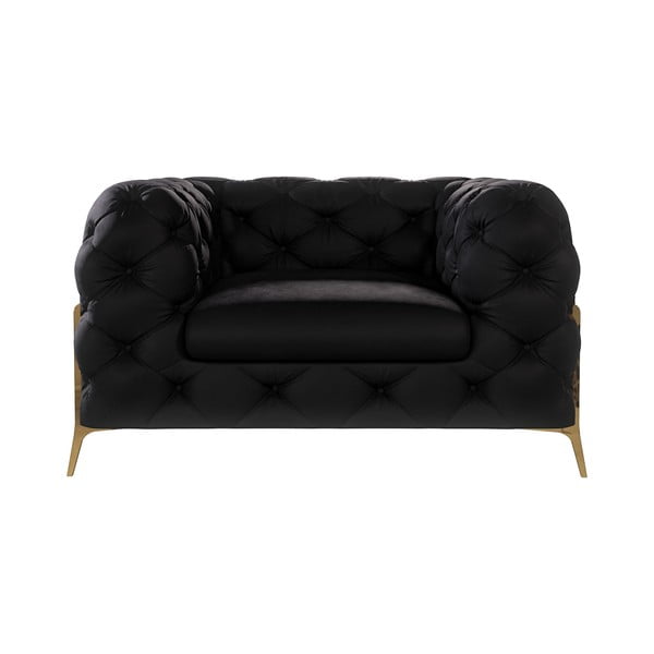 Fotoliu negru cu tapițerie din catifea Chelsea Bis – Ropez-image-2