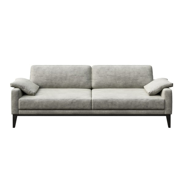 Canapea cu tapițerie din imitație de piele MESONICA Musso, gri, 211 cm