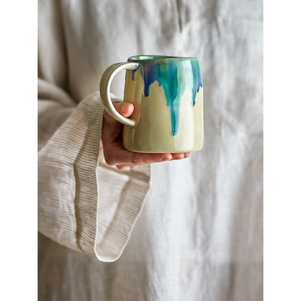 Cană albastră-bej din gresie 450 ml Yori – Bloomingville-image-1