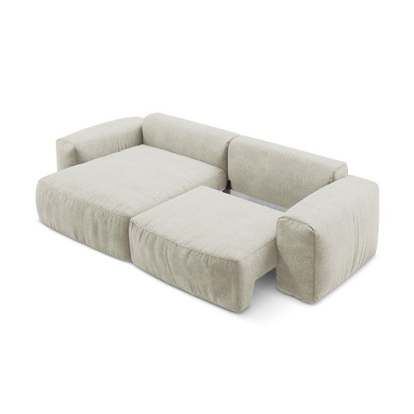 Colțar bej extensibil cu tapițerie din chenille (cu colț pe partea stângă/cu șezlong) Kuki – Makamii-image-4