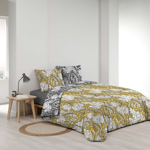 Lenjerie de pat galbenă din microfibră pentru pat dublu/extinsă 240x220 cm Calaos – douceur d'intérieur-image-2