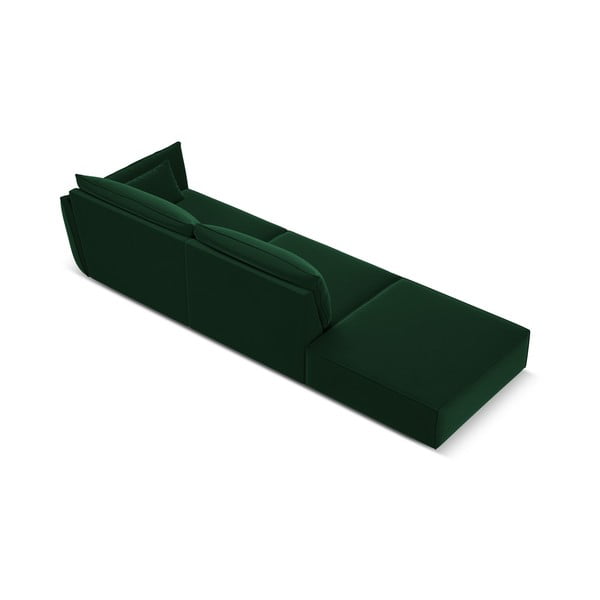 Canapea verde-închis cu tapițerie din catifea, cu colț pe partea dreaptă 264 cm Vanda – Mazzini Sofas-image-3