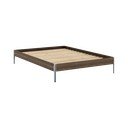 Pat matrimonial maro din lemn de pin cu somieră 140x200 cm Core – Karup Design