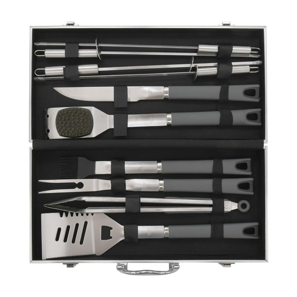 Set 11 ustensile de grătar cu servietă Cattara Alu Grey Line-image-2