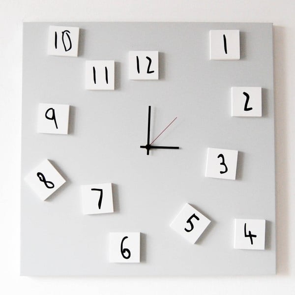 Ceas de perete, dESIGNoBJECT.it Changing Clock White, 50 x 50 cm -image-2