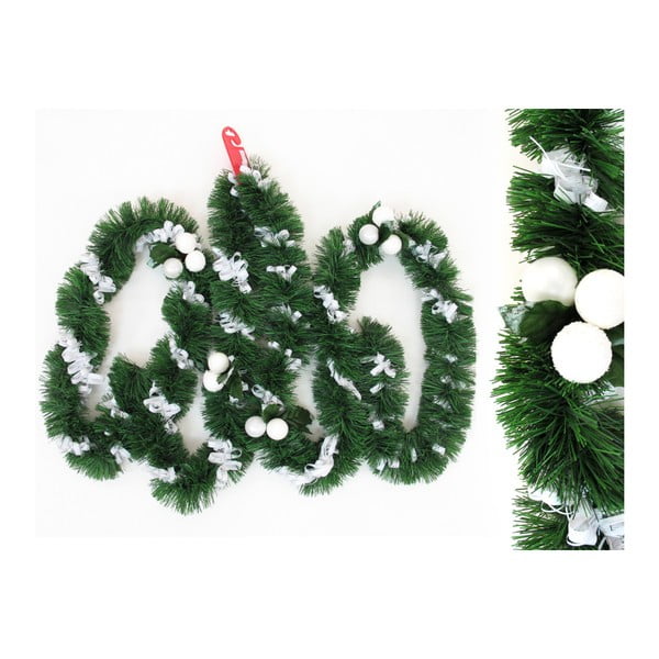 Ghirlandă de Crăciun cu detalii albe Unimasa Tinsel, lungime 3 m