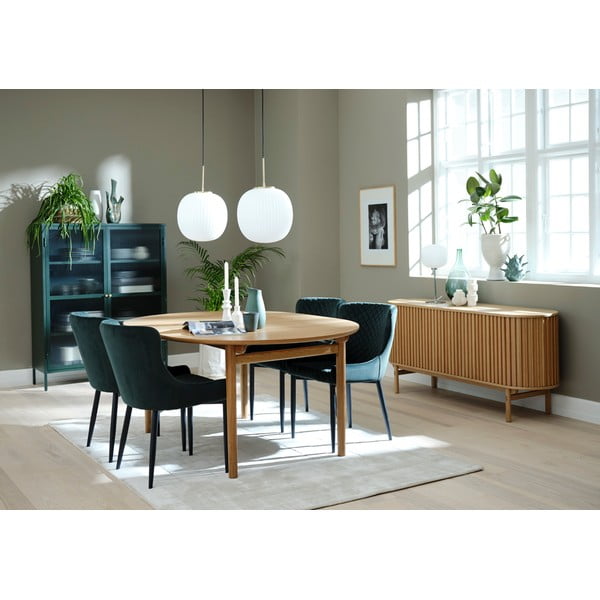 Masă de dining extensibilă cu aspect de lemn de stejar 100x190 cm Carno – Unique Furniture-image-2