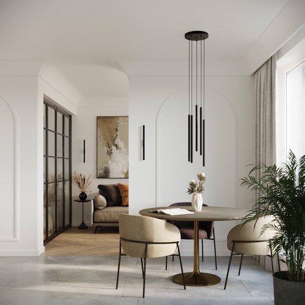 Aplică de perete neagră ø 2,5 cm Fideus – Sollux-image-4