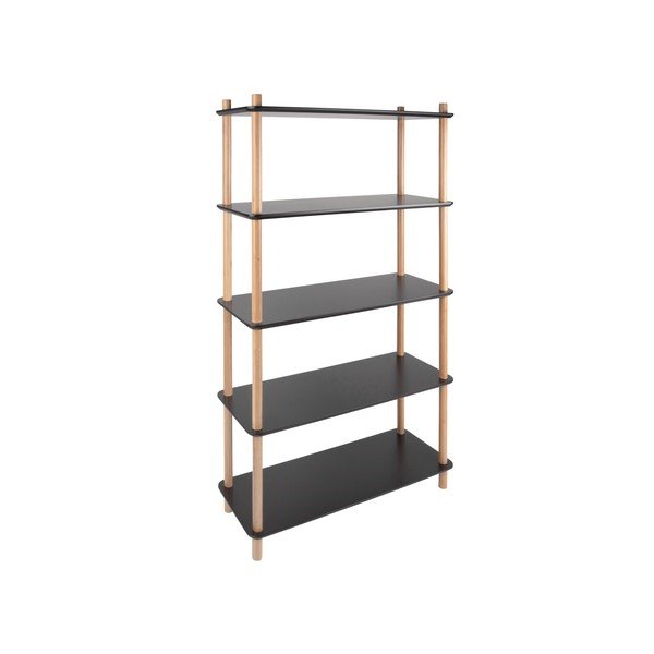 Etajeră cu picioare din bambus Leitmotiv Cabinet Simplicity, negru-image-2