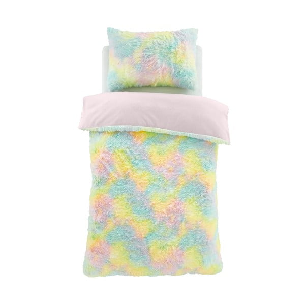 Lenjerie de pat pentru copii din micropluș/cocolino pentru pat de o persoană 135x200 cm Rainbow Cuddly – Catherine Lansfield