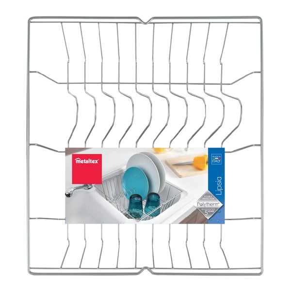 Scurgător de vase argintiu mat, 36 x 33 cm Bruno - Metaltex -image-1