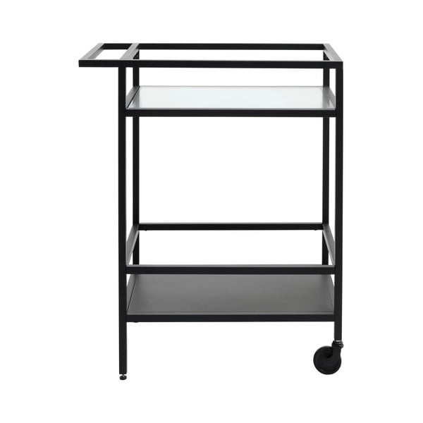 Măsuță de servire cu roți din sticlă 42x70 cm Bronco – Unique Furniture-image-2