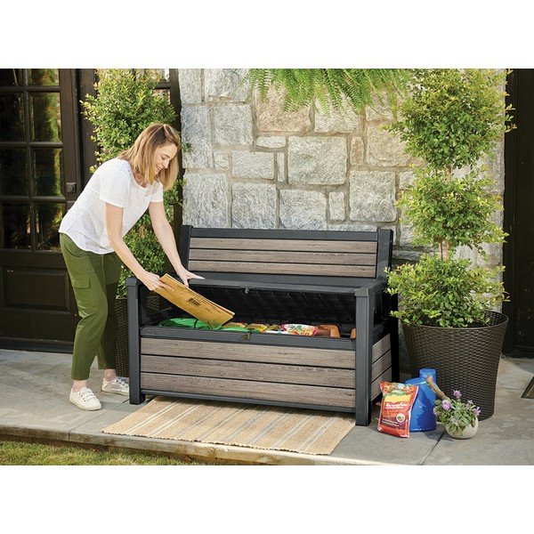 Bancă de grădină maro din plastic Deco – Keter-image-4